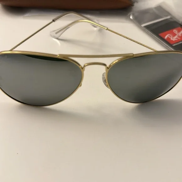 Ray-Ban Aviator Sunglasses RB3026 58-14mm Gold/Silver Mirror Lens 001/30 Unisex - Picture 17 of 17